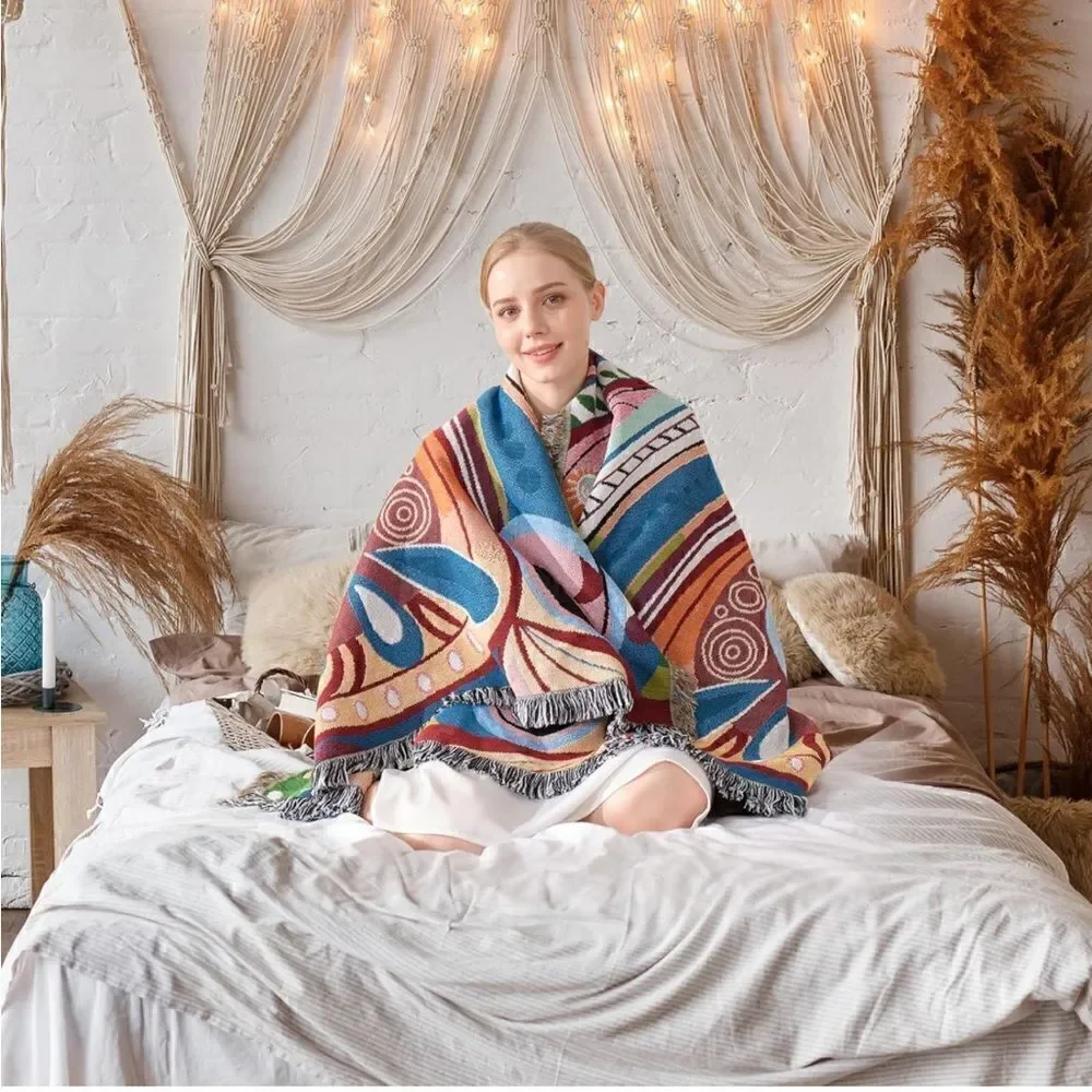 Western Boho Couch Throw Blanket